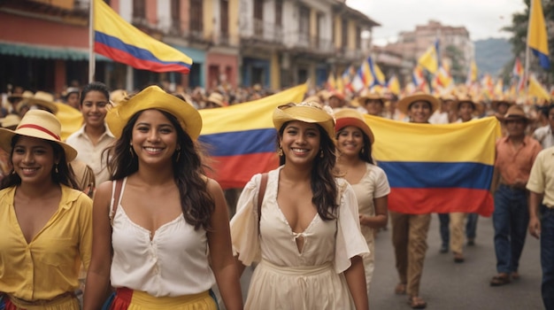 Kleurrijk festival op een straat in Colombia