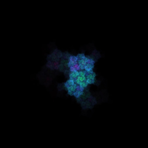 Kleurrijk fractal nevelstof op zwarte achtergrond
