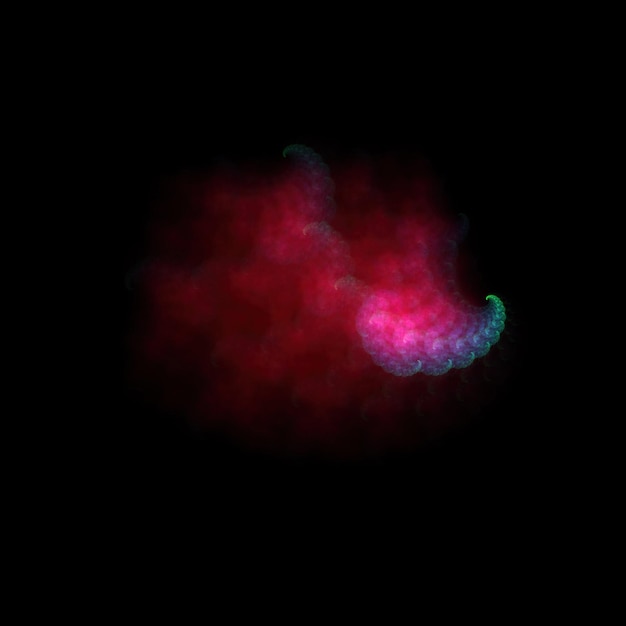 Kleurrijk fractal nevelstof op zwarte achtergrond