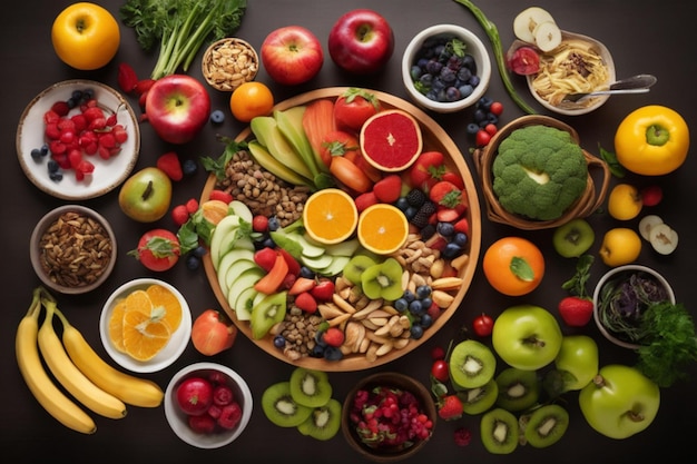 Kleurrijk Fruitfeest Verse en gezonde fruitvariëteit op een tafel