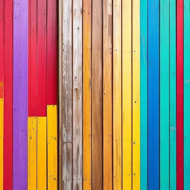 Foto kleurrijk geschilderd hout gegenereerd door ai