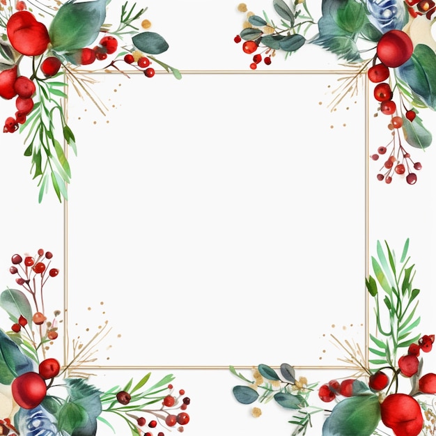 Kleurrijk kerstframe met versieringen op witte achtergrond