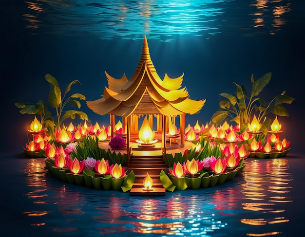 Foto kleurrijk loy krathong-festival in thailand