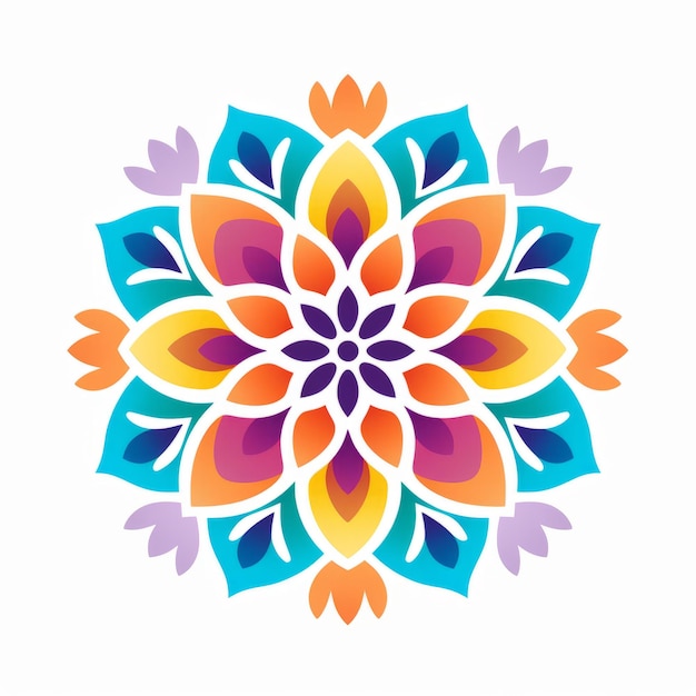 Kleurrijk Mandala-logo Vibrant ontwerp geïnspireerd op Guatemalteekse kunst
