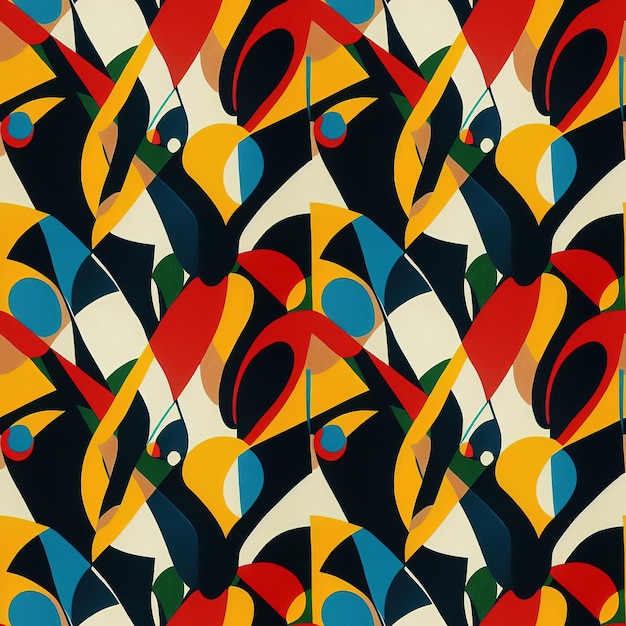 Kleurrijk naadloos patroon met verschillende geometrische en organische vormen Abstracte mode-achtergrond