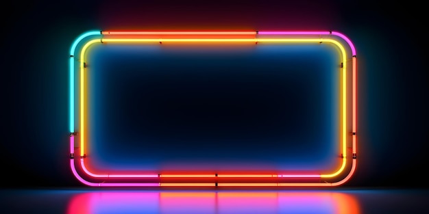 Kleurrijk neon frame ontwerp