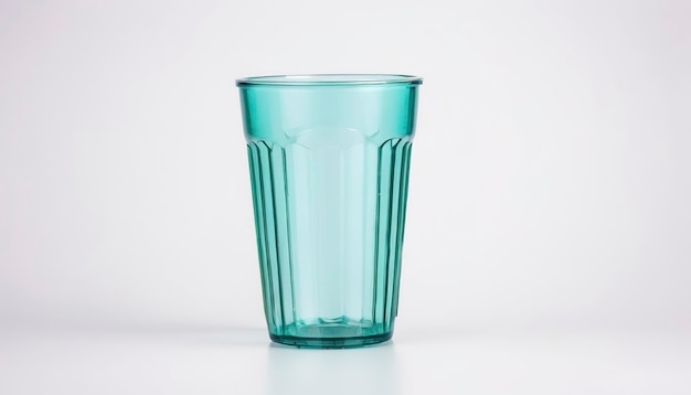 Kleurrijk plastic glas geïsoleerd op witte achtergrond