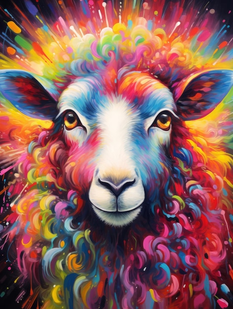 Kleurrijk realisme van disco-schapen