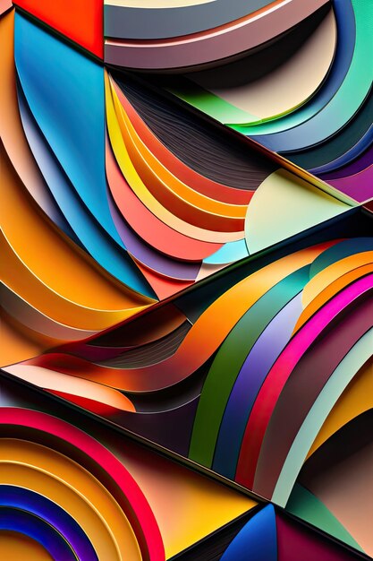 Kleurrijk regenboog levendig mozaïek van papier kunst achtergrond Abstract glas gloeiend ontwerp