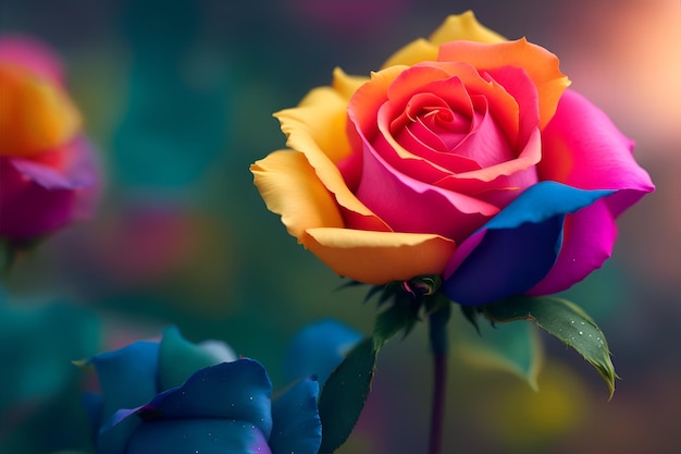 kleurrijk rozenbehang
