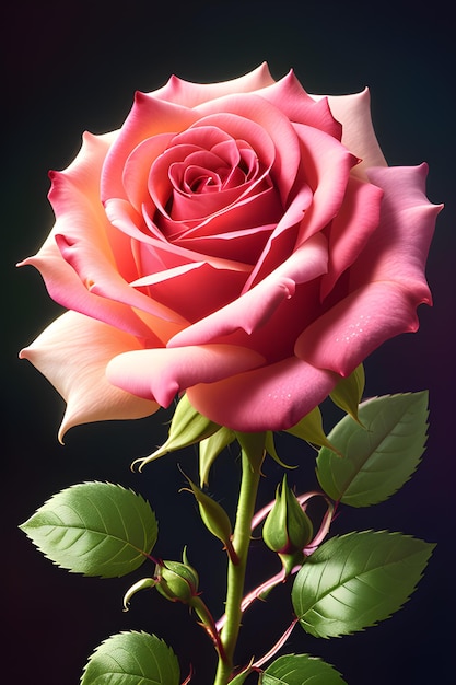 Foto kleurrijk schilderij digitale mooie rozen bloemen
