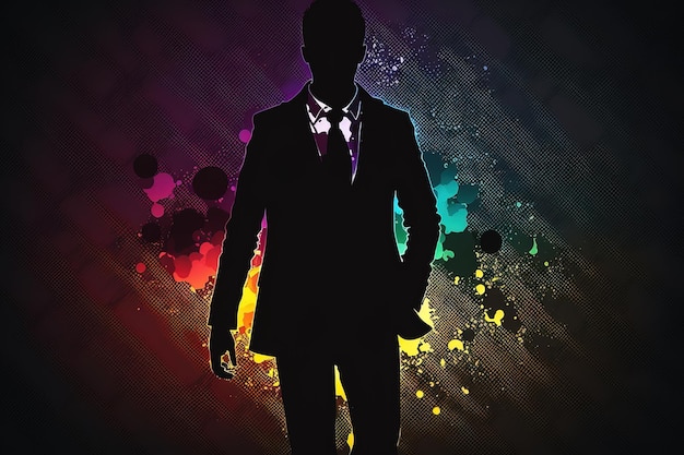 Kleurrijk silhouet van een zakenman