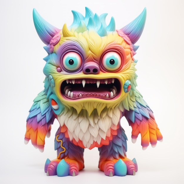 Kleurrijk speelgoedmonster realistisch en hyper gedetailleerd vinyl figuur