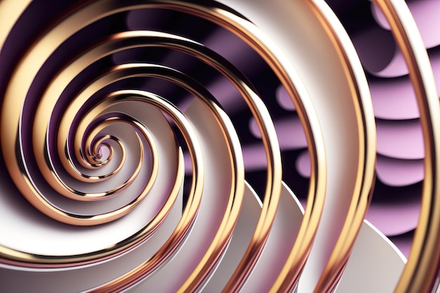Kleurrijk spiraalpatroon gemaakt van meerdere draden close-up achtergrond AI Generation