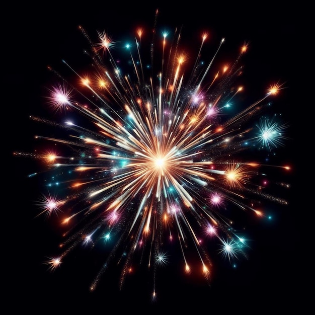 kleurrijk vuurwerk met zwarte achtergrond vuurwerk png afbeeldingen vuurwerk op een geïsoleerde achtergrond