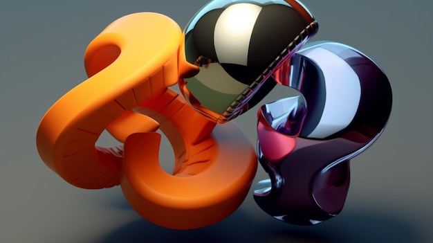 Foto kleurrijke 3d abstracte achtergrond kinetische vormen speelse vormen in de ruimte