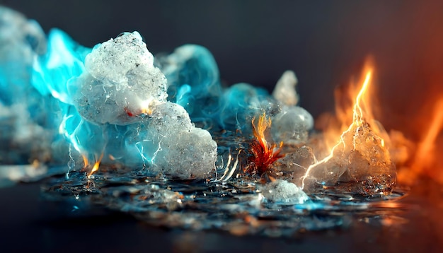 Kleurrijke 3D Backgrande versmolten met rook in surrealistische sfeer