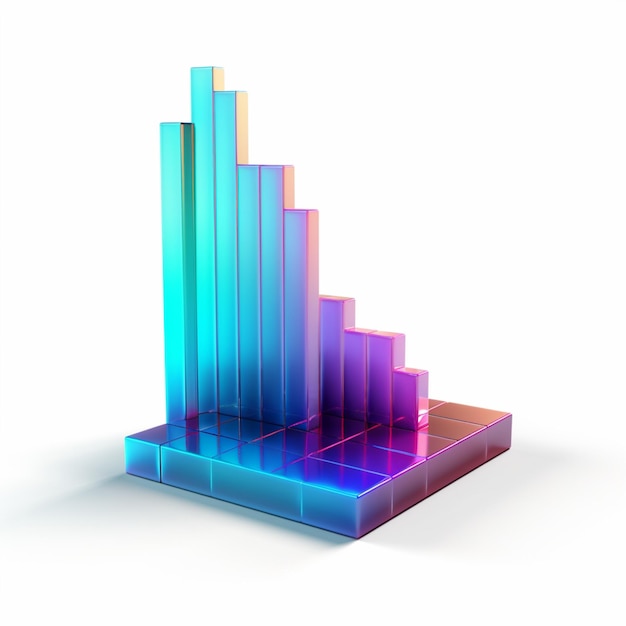 Foto kleurrijke 3d-groei grafiek