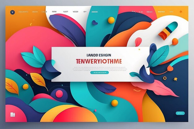 Kleurrijke Abstract Banner Template met Dummy Text voor Web Design Landing page en Print Material.