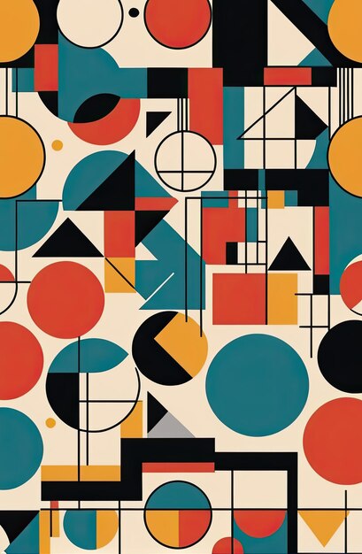 Foto kleurrijke abstract compositie patroon achtergrond met generative ai