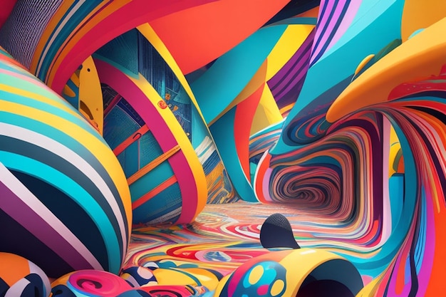 Kleurrijke abstracte behang en achtergrond AI gegenereerd