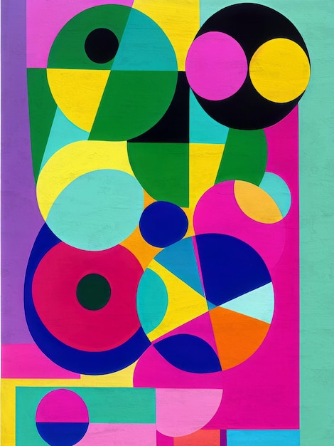 Kleurrijke abstracte groovy schilderij in retro stijl