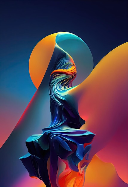 Kleurrijke abstracte kunst gegenereerd door kunstmatige intelligentie