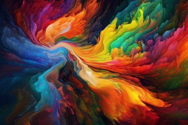Kleurrijke abstracte kunst met een werveling van kleuren