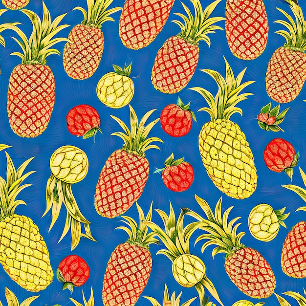 Kleurrijke abstracte vruchtpatroon van verse ananas