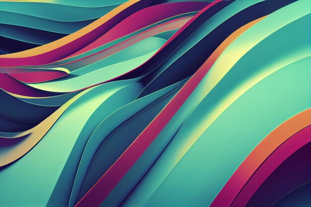Kleurrijke achtergrond abstracte golvende 3d renderen
