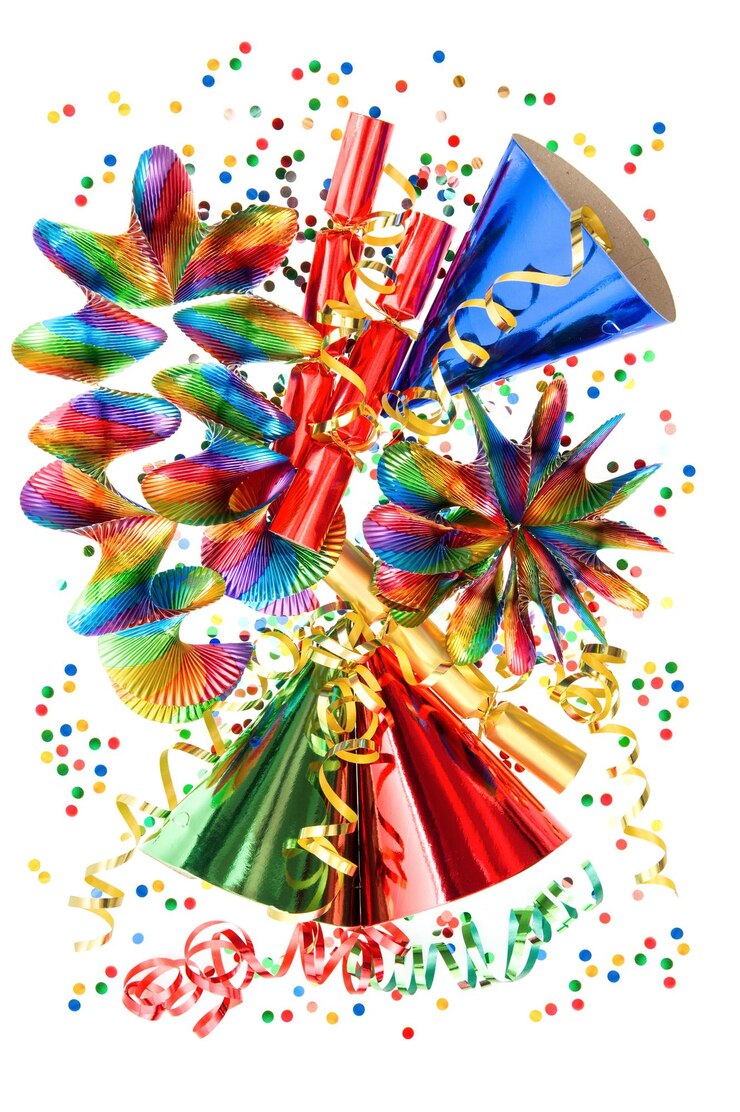 Foto kleurrijke achtergrond met kralen streamer en confetti