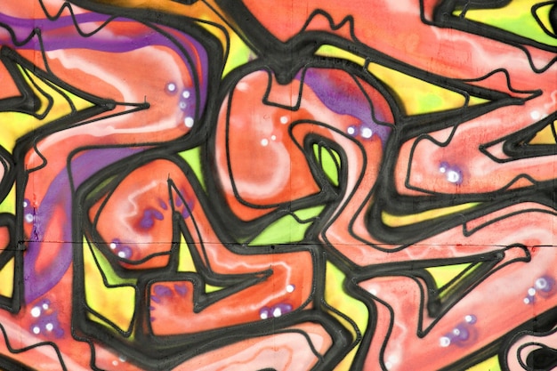 Kleurrijke achtergrond van graffiti schilderij kunstwerk met heldere aerosol strips en prachtige kleuren