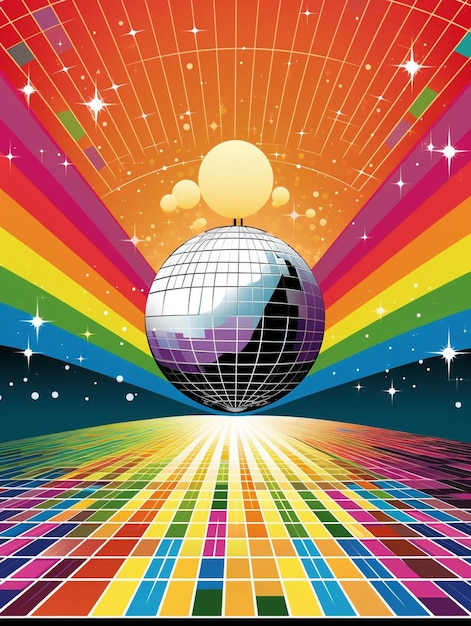 Foto kleurrijke achtergrond voor disco posters