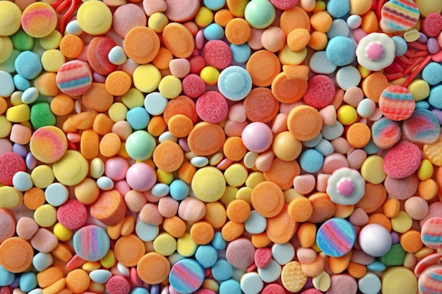 Kleurrijke achtergrondtextuur van snoepjes