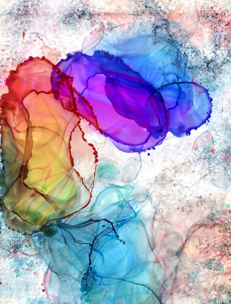 Foto kleurrijke alcohol inkt abstracte achtergrond