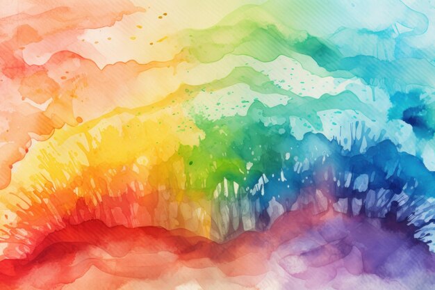 Kleurrijke aquarel regenboog achtergrond generatieve AI