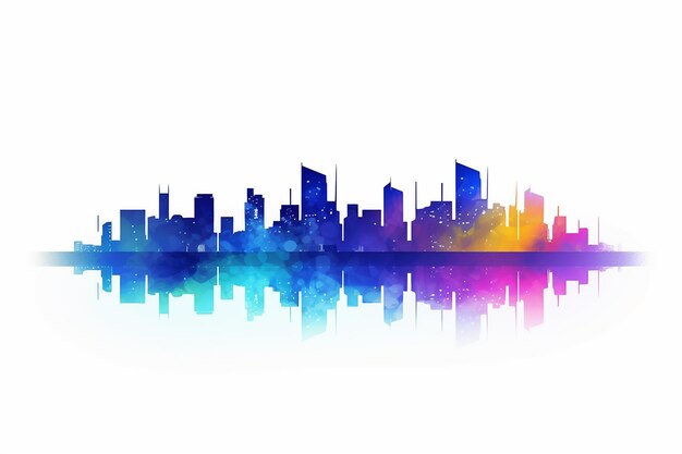 kleurrijke aquarel stadslandschap vector illustratie op witte achtergrond