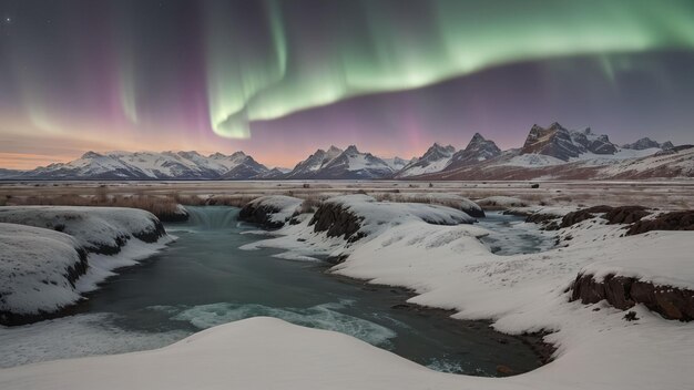 Kleurrijke aurora voor behang