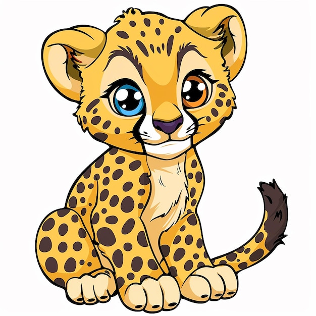 Kleurrijke Baby Cheetah Kunst voor Kinderen Kleuren