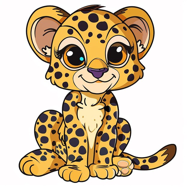 Kleurrijke Baby Cheetah Kunst voor Kinderen Kleuren