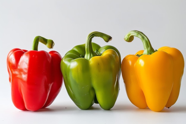 Foto kleurrijke bell pepper trio