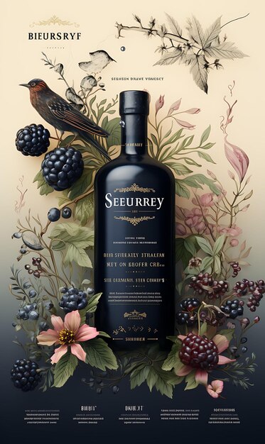 Foto kleurrijke biologische elderberry likeur met een natuurlijke en aardige kleur p creatief concept ideeën ontwerp