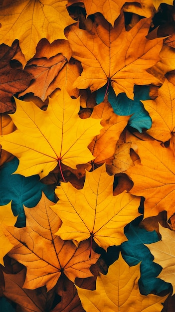 Kleurrijke bladeren vallen in de herfst