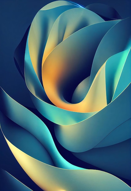 Kleurrijke blauwe golvende vormen abstracte achtergrond