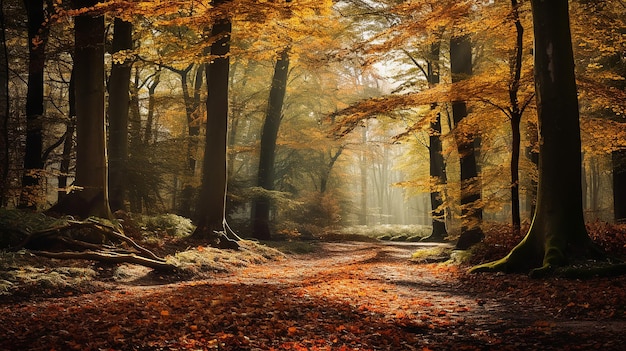 kleurrijke blauwe wanten in de herfst versieren een brede