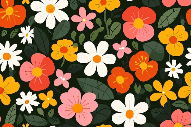 Kleurrijke bloemdruk achtergrond