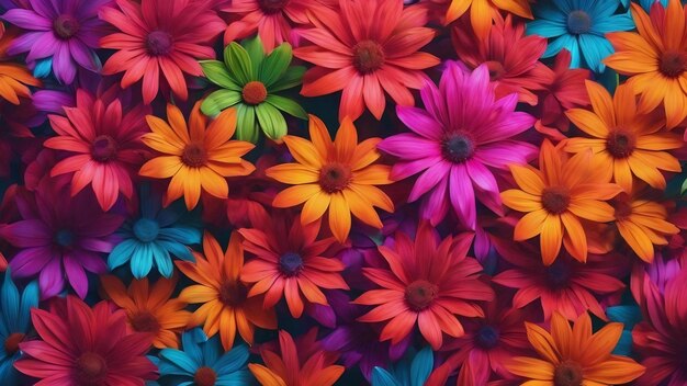 Kleurrijke bloemen achtergrond behang trippy esthetisch ontwerp