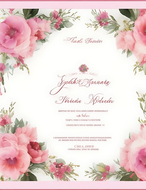 Kleurrijke bloemen bruiloft uitnodigingskaart vector sjabloon