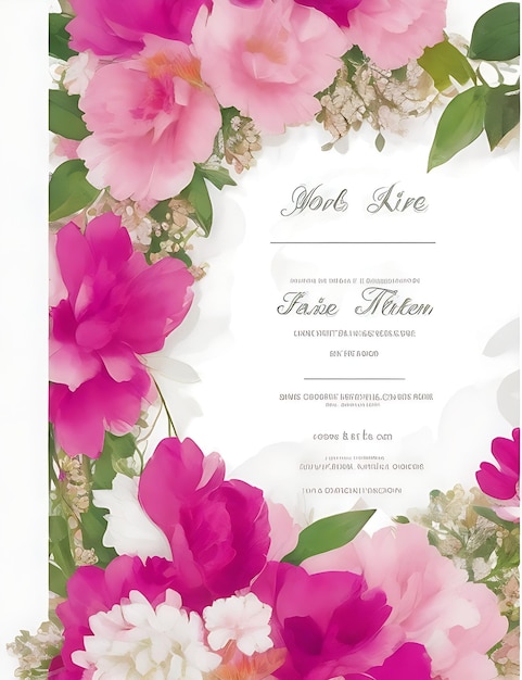 Kleurrijke bloemen bruiloft uitnodigingskaart vector sjabloon