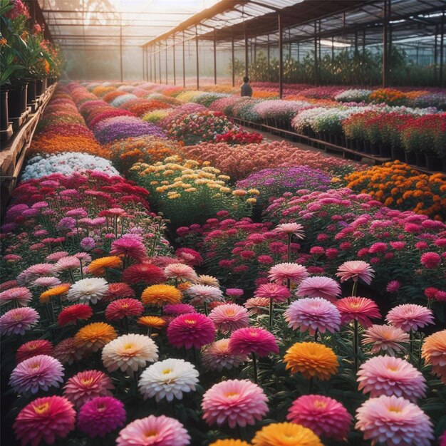 Kleurrijke bloemen groeien in de tuin.